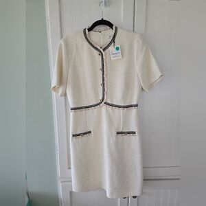 NWT Sandro Cream and Beige Textured Women’s Dress